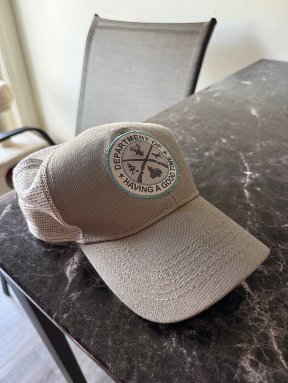 Department of Having a Good Time Grey Mesh Trucker Cap